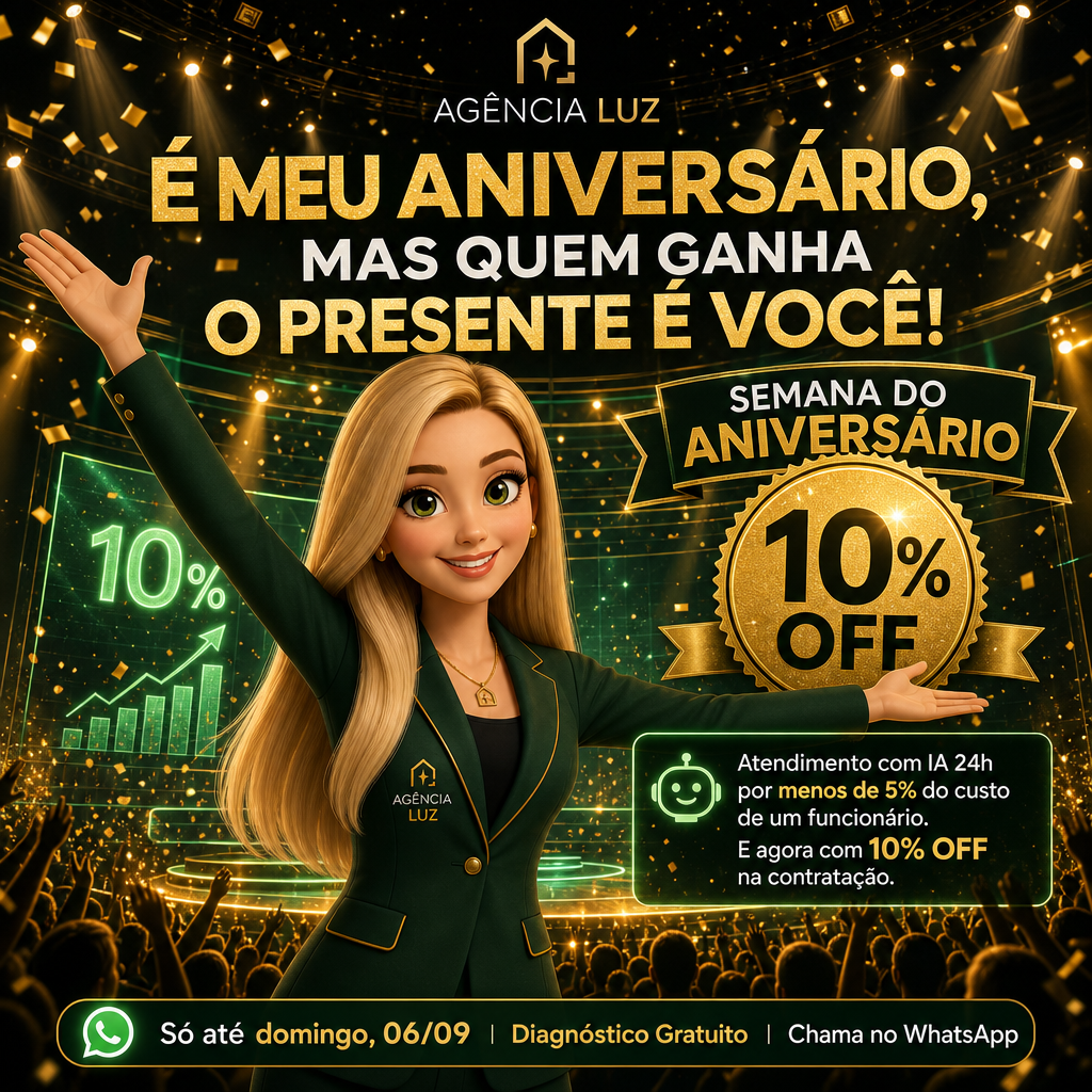 Luz comemorando a Semana do Aniversário - 10% OFF
